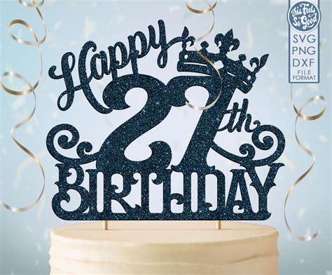 27 27th birthday cake topper svg 27 27th happy birthday cake | Etsy