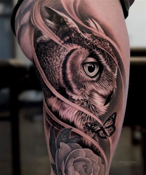 Cool owl tattoo designs photos