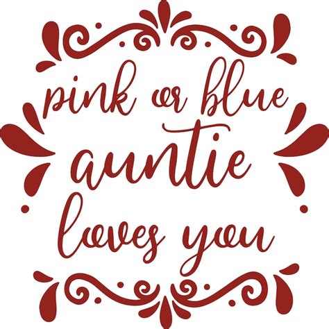 Premium Vector | Pink or blue auntie loves you