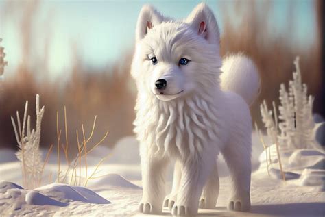 Cute Baby Arctic Wolf