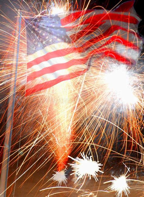 American Flag And Fireworks Stock Photo - Image: 5508128