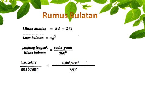 Luas Bulatan Formula