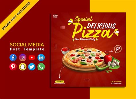 Premium Vector | Pizza post design