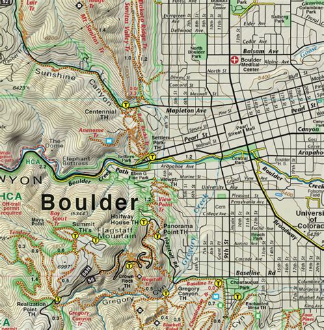 Boulder - Nederland Trails | Recreation Topo Map | Latitude 40° maps