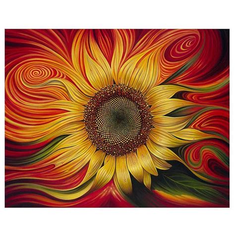 Abstract Sunflower Painting Tutorial - SUNFLOWER