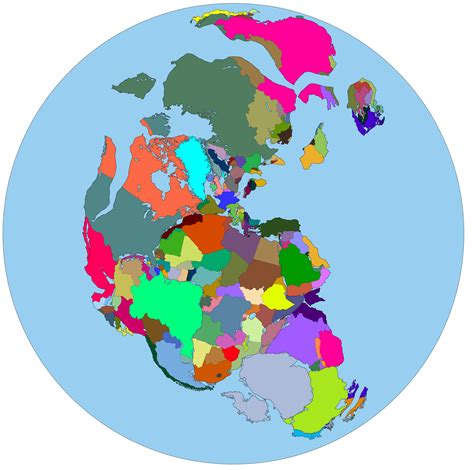 Map of Pangea with current International borders - Vivid Maps