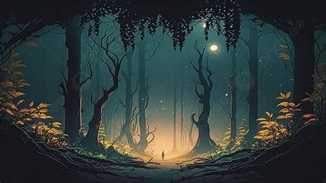 Fondo De La Noche Del Bosque, Bosque Oscuro, Noche Del Bosque, Bosque Imagen de Fondo Para ...