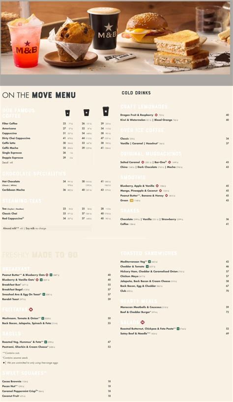 Mugg & Bean Menu Prices - Breakfast, Lunch and Burgers