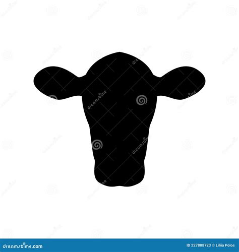 Cow Head Silhouette. Black and White Stock Vector - Illustration of beef, cartoon: 227808723