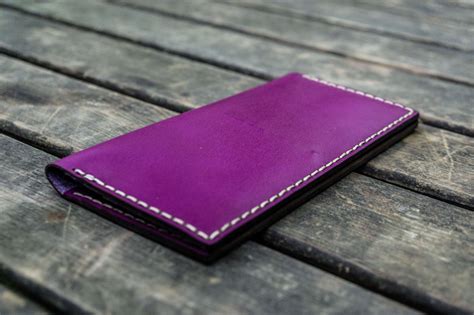 No.49 Handmade Leather Women Wallet - Purple - Galen Leather