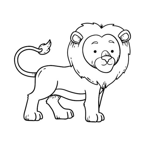 Free Vector | Hand drawn lion outline illustration