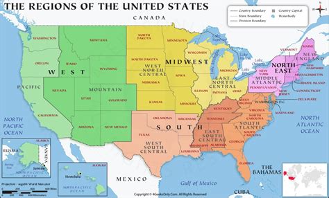 A Regional Map Of The United States - Show Me The United States Of ...