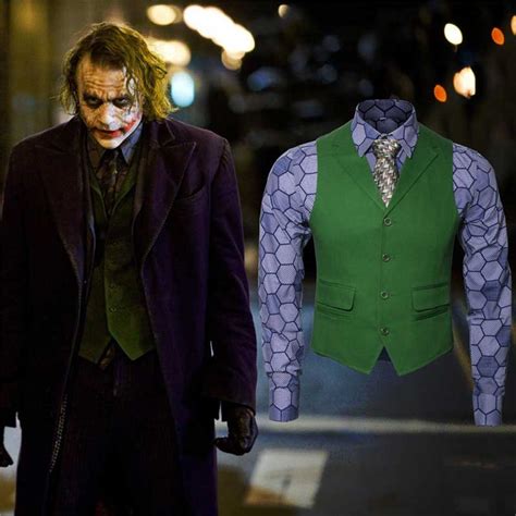 Vest The Dark Knight Joker Heath Ledger Cosplay Costume Coat Pants Shirt Fancy Dress Fashion