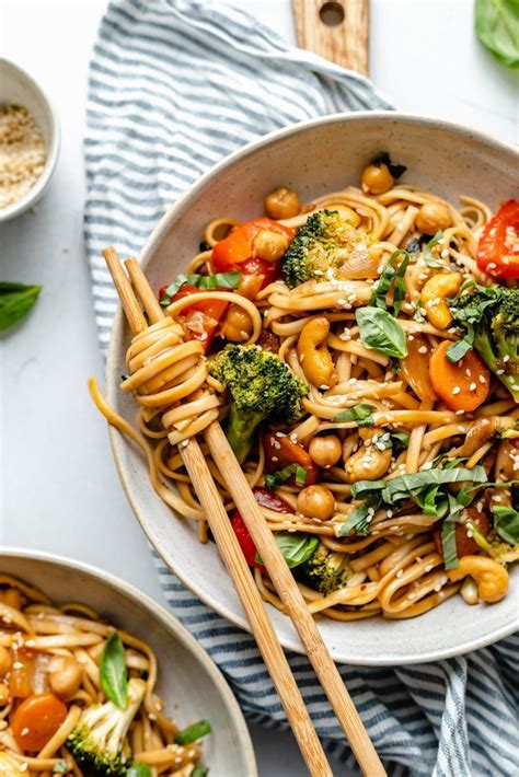 30 Minute Vegan Stir Fry Sesame Noodles | Ambitious Kitchen