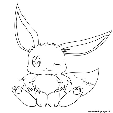 Baby Eevee Pokemon Coloring page Printable