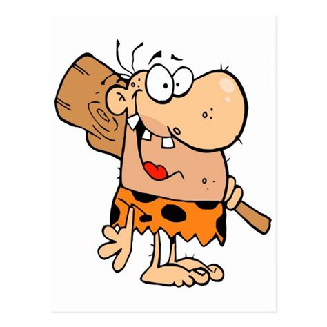 funny cartoon caveman with club postcard | Zazzle.com