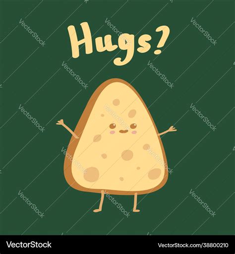 Cute happy funny nachos cartoon character Vector Image