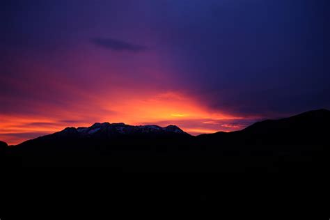 Silhouette mountain, Sunset, Mountains, Sky HD wallpaper | Wallpaper Flare