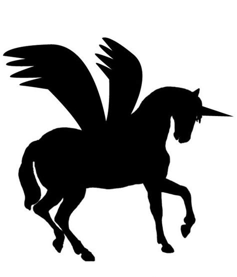 Simple full-black unicorn pegasus tattoo design - Tattooimages.biz