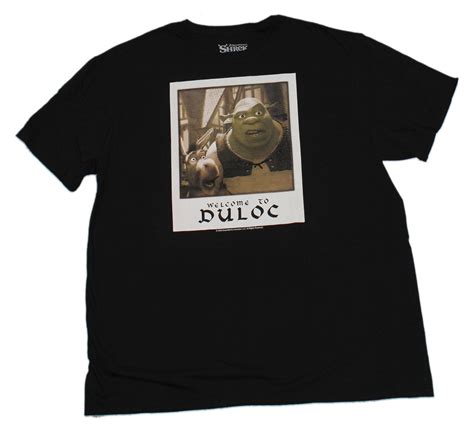 Shrek Mens T-Shirt - Shrek & Donkey Welcome to Duloc Photo