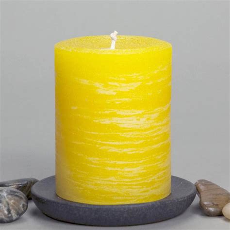 Yellow Rustic Pillar Candle | Various Sizes | Nordic Candle