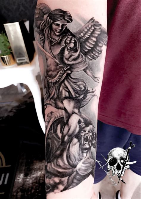 Angel And Demon Tattoo Half Sleeve