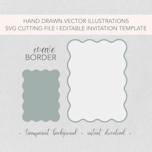 Ultimate Wavy Border Bundle Pack Svg, Png and Psd Files Invitation ...