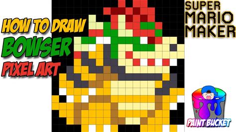 How To Draw Bowser Super Mario Maker Pixel Art Bit Drawing Tutorial 108540 | Hot Sex Picture