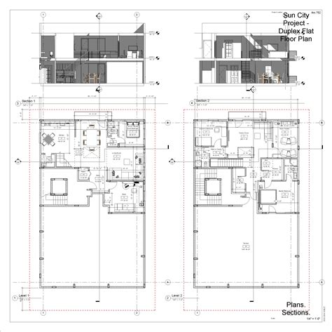 Residential Building Design Designed by Anatolie Gordeev - Sun City Project - Duplex Flat Floor ...