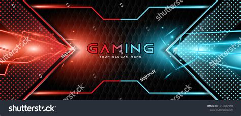 Futuristic Red Blue Abstract Gaming Banner Stock Vector (Royalty Free) 1916887910 | Shutterstock