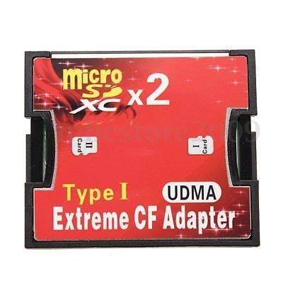 Dual MicroSD to CF Adapter micro SDHC/SDXC To CompactFlash CF Type I Memory Card 656699482704 | eBay