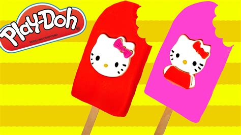 Play Doh Ice Cream Popsicle Hello Kitty How to Make