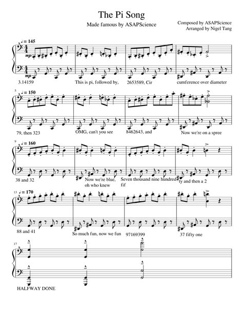 The Pi Song Sheet music for Piano (Solo) | Musescore.com