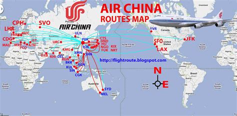 civil aviation: Air China routes map