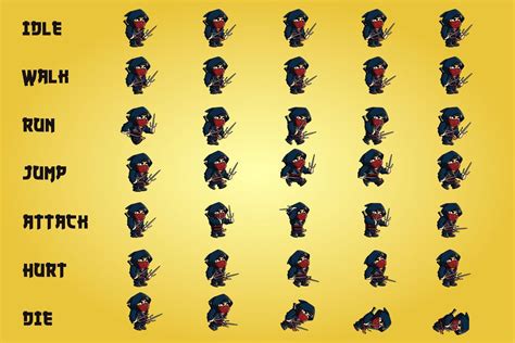 2D Fantasy Ninja Character Sprite - CraftPix.net