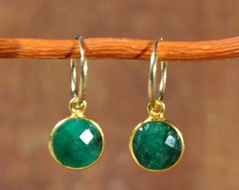 Items similar to SALE May Birthstone Emerald Earrings - Emerald Jewelry ...