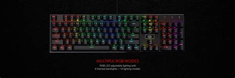 Redragon K556 Red Switches RGB LED Backlit Wired Mechanical Gaming Key ...