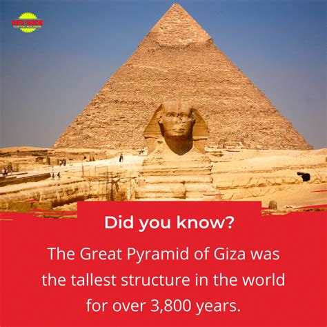 the great pyramid of giza was the tallest structure in the world for over 3, 800 years