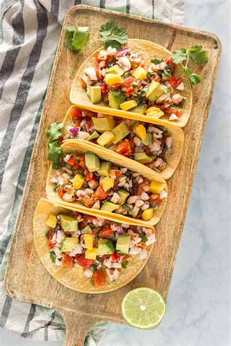 Easy Tropical Shrimp Ceviche Tacos - Plating Pixels