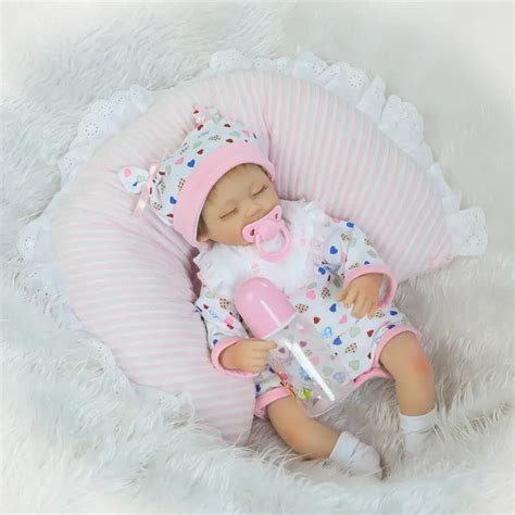 17 Inch Mini Silicone Dolls Reborn Baby Born Doll for Girls Toy Gifts Real Reborn Babies Bonecas ...