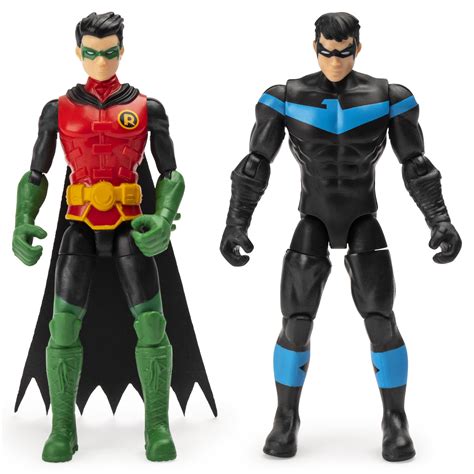 DC Comics Batman, 4-Inch ROBIN and NIGHTWING Action Figures with 6 ...