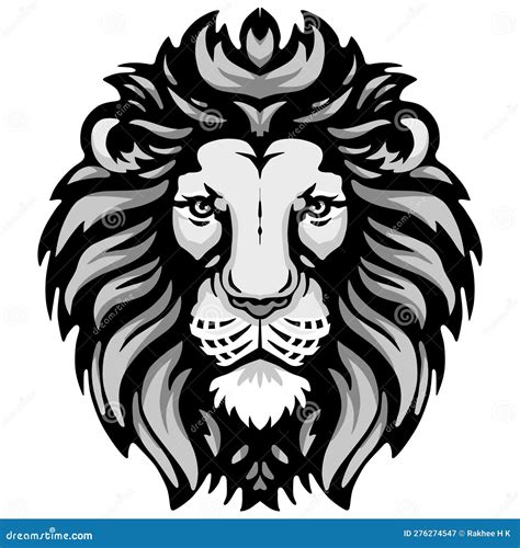 Lion Face Vector Illustration. Wildlife Mammals. Color and BW Stock Vector - Illustration of ...