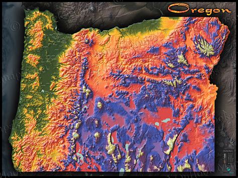 Oregon Topography Map | Physical Features & Mountain Colors