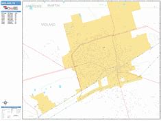 Midland Texas Zip Code Wall Map (Basic Style) by MarketMAPS