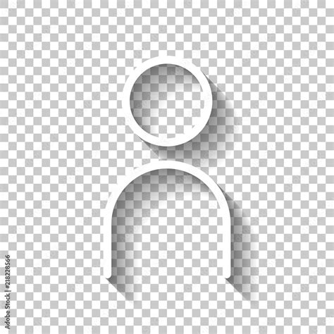 Simple person icon. Linear symbol, thin outline. White icon with Stock Vector | Adobe Stock