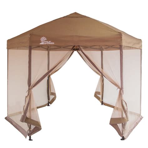 Palm Springs Hexagonal Pop Up Canopy Tent with Mesh Walls - Walmart.com - Walmart.com