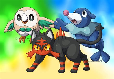 Alola starters by CuteFlare on DeviantArt