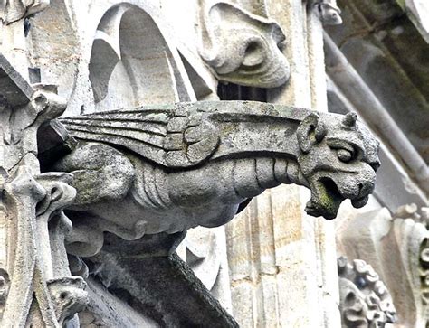 Each gargoyle is chiseled from stone to be a unique structural feature. Description from ...