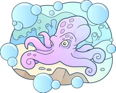 cartoon funny octopus 14218868 Vector Art at Vecteezy