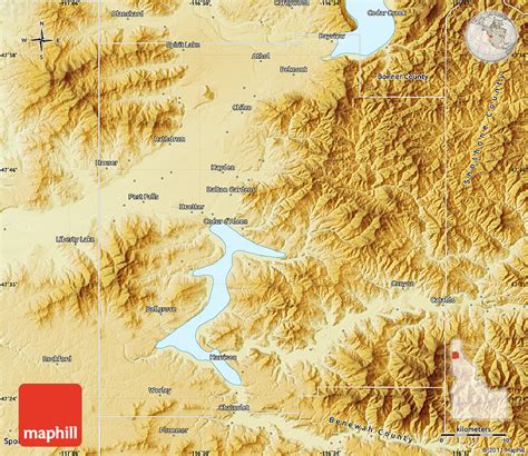 Physical Map of Kootenai County